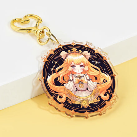 Acrylic Custom Rainbow Holographic Transparent Epoxy Resin Keychain With Custom Pattern Design