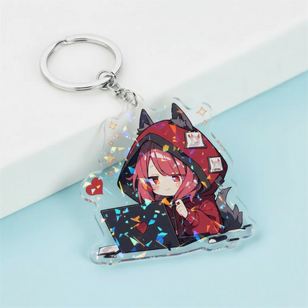 Acrylic Custom Keychain Rainbow Holographic Double-Sided Printing Custom Pattern