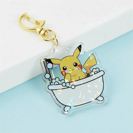 Custom Glitter Epoxy Holographic Clear Acrylic Keychain Custom Pattern Design