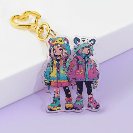 Customized Size Design Customized Cartoon Animation Keychain Customized Glitter Epoxy Resin Keychain