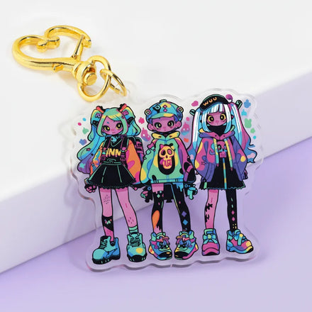Customize Your Own Anime Acrylic Keychain Printed Epoxy Resin Translucent Color Edge Acrylic Keychain