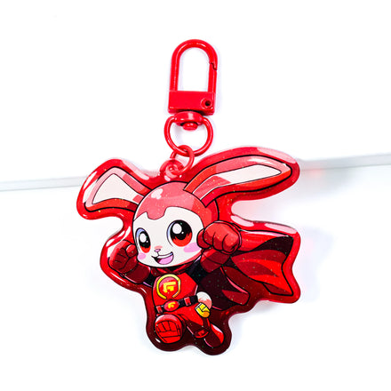 Customized Car Acrylic Pendant Keychain Made of Rainbow Holographic Transparent Epoxy Resin