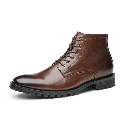 Wholesale Men's Leather Boots High Cut Genuine Leather Retro Work Short Boots Shoes