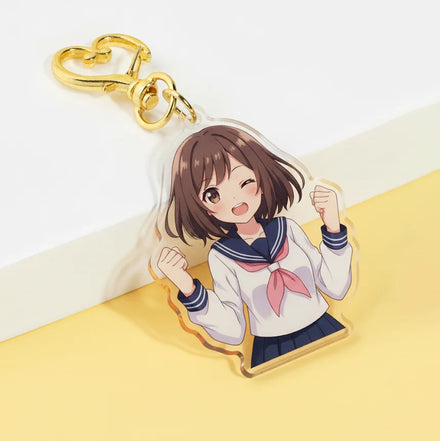 Customized Cartoon Acrylic Amulet Keychain Rainbow Holographic Epoxy Resin Transparent High-Definition Design Amulet