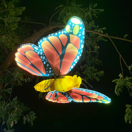 Momovalley 64cm new decorative lighting realistic butterflies decoration for theme park wedding festival christmas event