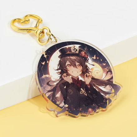 HD Customized Rainbow Hologram Acrylic Keychain Animation Printed Acrylic Transparent Plastic Keychain