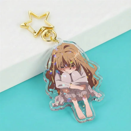Hot Selling Customized Gradient Acrylic Keychain Printed Anime Acrylic Charm Epoxy.
