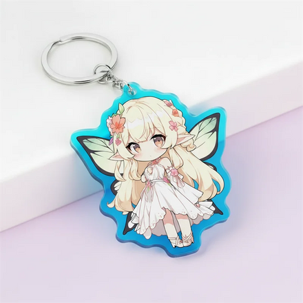 High Quality Custom Printed Acrylic Charm Hot Selling Translucent Gradient Color Acrylic Anime Keychain