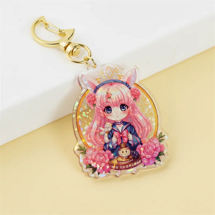 Custom Design Keychain Cartoon Anime Acrylic Keychain Gradient Colors