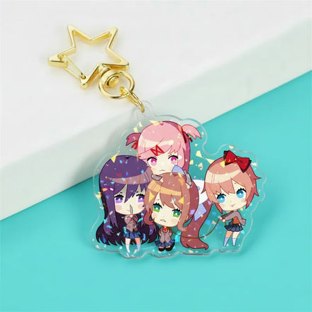 Cartoon Keychain Wholesale Custom Acrylic Pendant Custom Cartoon Acrylic Keychain Clear Color Background