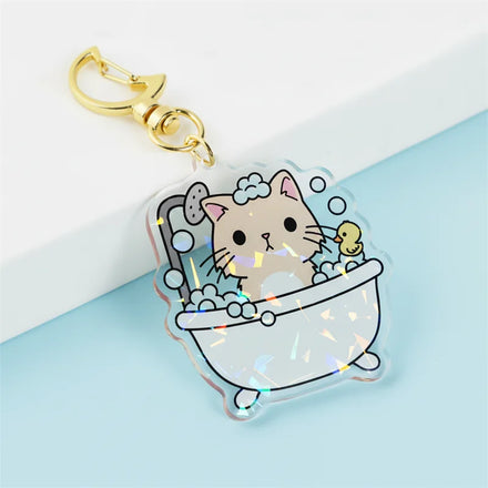 Acrylic Personalized Gradient Color Background Epoxy Resin Holographic Transparent Charm Acrylic Custom Double-Sided Printing