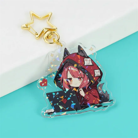 Customized Creative Gradient Double-Sided Printing Customized Holographic Charm Anime Acrylic Key Chain
