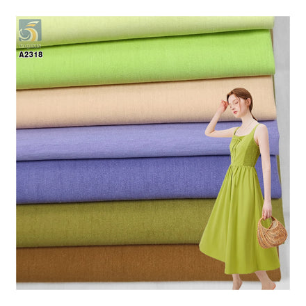 A2318 130gsm Washed 65 Cotton 35 Nylon Poplin Fabric High Quality Women's Shirts Wholesale Price Per Meter