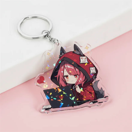 Custom Epoxy Acrylic Keychains Printed Gradient Colors Holographic Keychains Custom Logo Acrylic Charms Gradient Colors