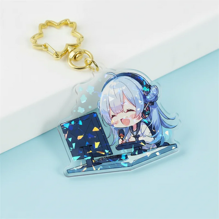 Customized Epoxy Resin Acrylic Charm Anime Holographic Gradient Color Gradient Acrylic Keychain