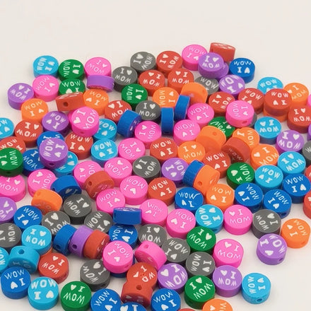 10mm Mixed Color Mother's Day Series Soft Clay Ceramic Porcelain Beads Jewelry Making DIY Earrings Necklace Bracelet Loose Beads