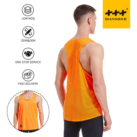 Breathable Lightweight Sporty Gym Tank Top Seamless Vest Custom Made Sleeveless T-shirt with Print