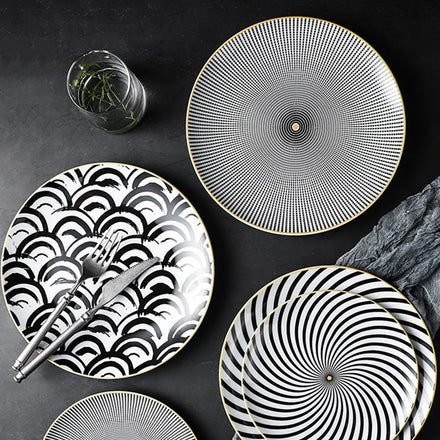 Porcelain Round Dinner Set Nordic Matte Plates Tableware Set Ceramic Stoneware Dinnerware Sets for Restaurant Home Hotel