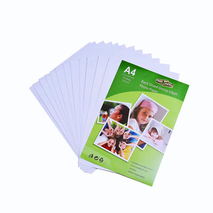 A4 Self-adhesive Inkjet Photo Stick Paper 135gsm Glossy White A4 Back Glued Photo Paper for Custom Stickers and Label