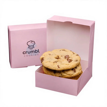 Custom Brand Logo Printed Single Cookie Box Bakery Packaging Box for Cookie Pink Paper Cookie Box