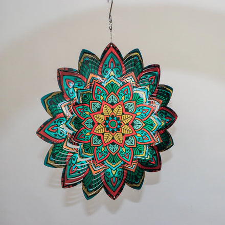 Colorful Mandala Stainless Steel Wind Spinner Wind Chimes-Handmade Personalized Customizable Colors for Stunning Garden Outdoor