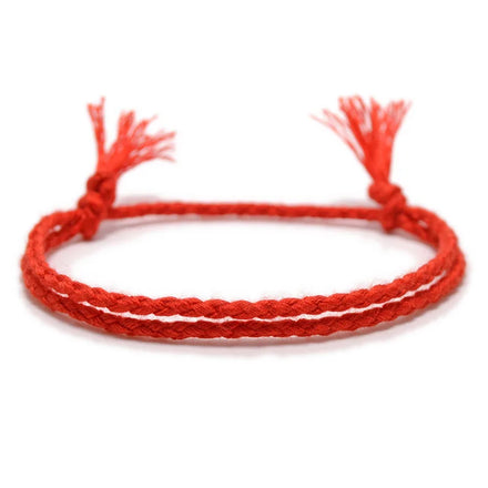 Simple Woven Cotton Rope String Bracelet Handmade Pure Color Tassel Adjustable Bracelet for Men Women