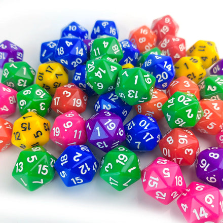 Transparent Pearl Pattern Solid Color Custom 20mm Bulk Polyhedral Dnd Rpg D20 Dice for Gambling Entertainment Board Games