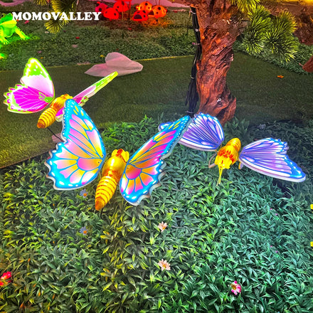 Momovalley 12V Waterproof IP65 Affordable Garden Decoration Moving Led butterfly Lawn Lights Outdoor Led Light