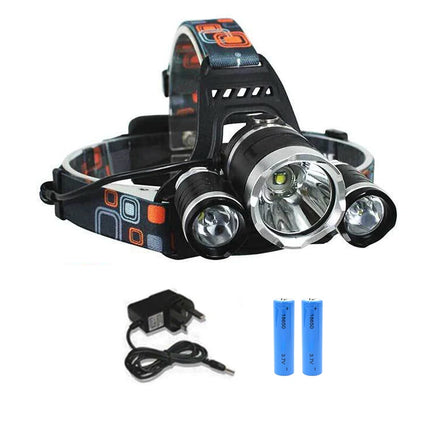 Ultra-bright 3 LED Camping Headlight Rechargeable Cycling Fishing Outdoor Lighting Portable Long-range Hiking Work LED Headlamp