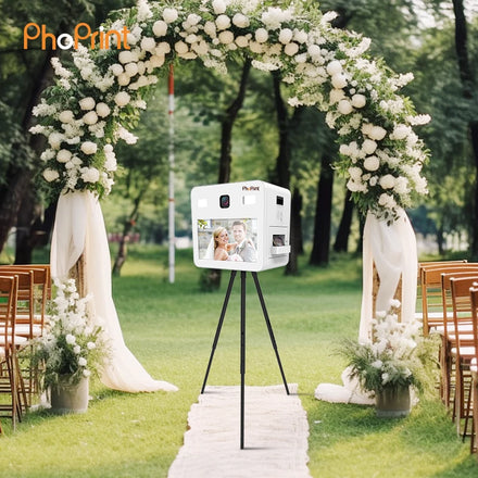 Phoprint Open Air Portable Photo Booth Machine With Touch Screen and Accessories for Party