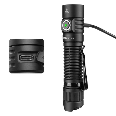 High Lumen Lantern Telescopic Zoom Powerful Long Range Type-C Rechargeable Tactical Torch Light Led Flashlight