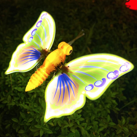 3D Garden LED Christmas Outdoor Decorative Lighting Moving Motion 3D Butterfly Lamp with Artificial Insects for Fairy Street