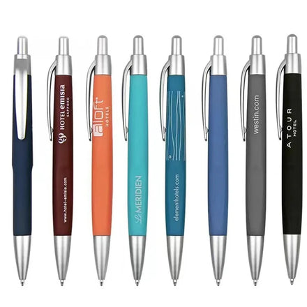 Top Selling 1.0mm Rubber Ballpoint Pens Plastic Sports Body Design with Custom Logo for Advertising Promotions