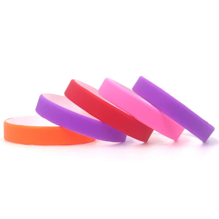 Custom Blank Silicon Wrist Band Rubber Bracelets Color Coated Silicone Wristbands