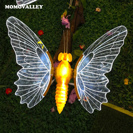 Outdoor Christmas Tree Crystal butterfly Decorations Home Courtyard Easter Lighted Verifier Supplier with Led Light butterfly