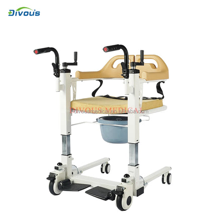 Silent Wheels Transfer Chair with Bedpan Patient Bathroom Shower Adjustable Multifunctional Chair