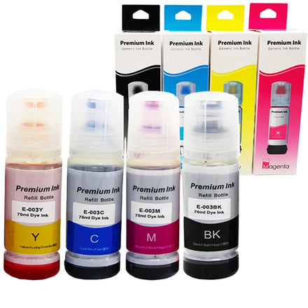 Tatrix 001 003 Refill Bottle Pigment Dye Ink Kits Compatible for Epson L4150 L4160 L6160 L6170 L6190 001 Inkjet Printer Ink