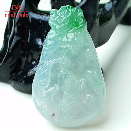 Myanmar Natural a Type Jadeite Jade Pendant Ice Floating Flowers Tiantian Flower Emerald Pendant 23.05