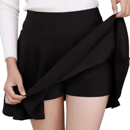 Skirts Fashion Women's Casual Stretchy Flared Pleated Mini Skater Polyester Skirt With Shorts Cheerleading Skirt