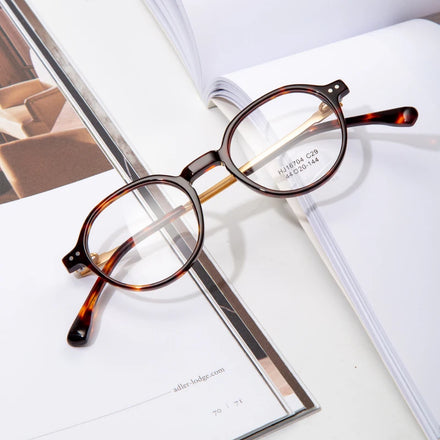 Classic Vintage Unisex Eyeglass Frames Optical Half Titanium Diamond Face Shape Reading Glasses