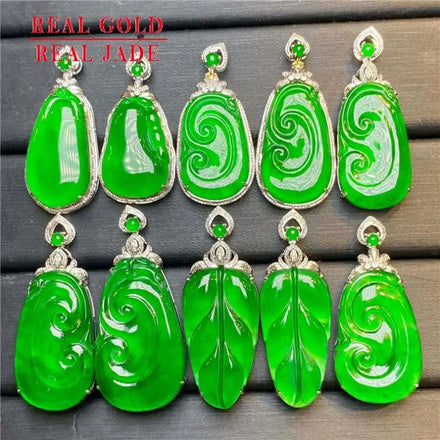 18K Gold Diamond Pendant a Grade Jadeite Laughing Buddha White Gold Jade Buddha Pendant Necklace