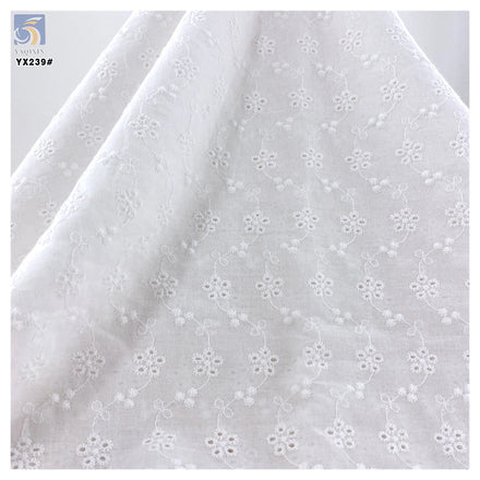YX239 Good Quality Custom Woven Water Soluble Floral 100% Cotton Embroidery Lace Fabric