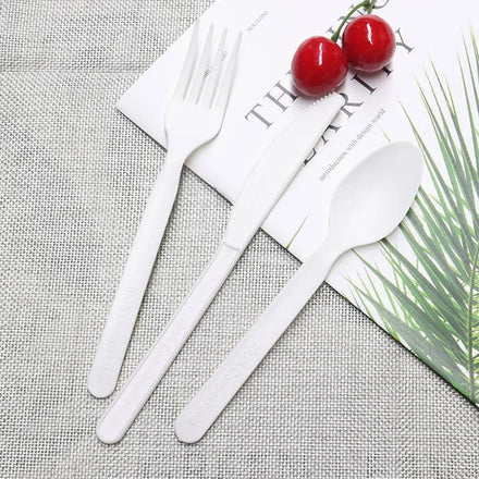 Econewleaf Customized Disposable CPLA Corn Starch Cutlery Set Wholesale Knife Pack for Aviation Hotels Parties Weddings Camping