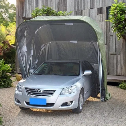 Sturdy Lockable Portable Carport Retractable and Foldable Car Garage Tent for Secure Vehicle Protection