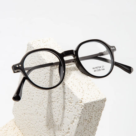 New Half Titanium Frames Optical OEM Round Design Custom Optical Glasses Frame Retro Luxury Diamond Face Shape Reading