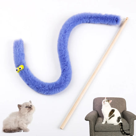 Cat Teaser Wand Interactive Toy Funny Caterpillar Colorful Rod Teaser Wand Pet Cat Supplies Cat Accessory