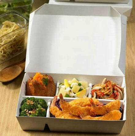 Eco Friendly Disposable Food Packaging with Inserts Sleeve Bakery Cake Catering BBQ Sushi Go Out Restaurant Hot Food Paper Box