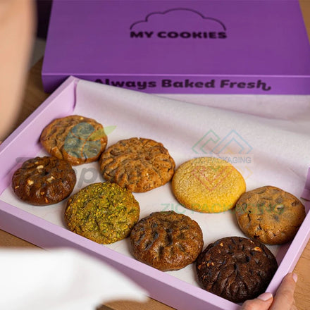Food Grade Cardboard Custom Cookie Boxes Bakery Packaging Cookie Box Package with Wax Paper