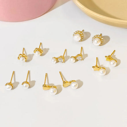 Wholesale for Foxi In-Stock Women's Trendy Stud Earrings Korean Style Heart Shape with CZ & Pearl Hypoallergenic Bulk Price