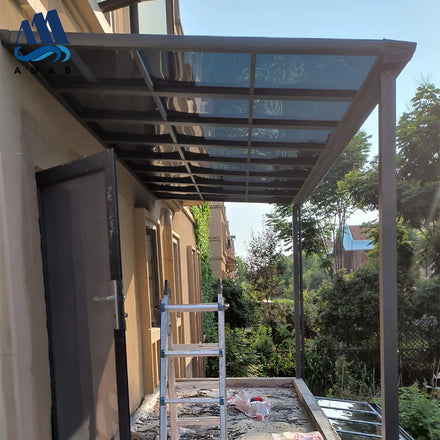 Waterproof Outdoor Canopy Aluminum Frame Balcony Awning and Patio Covering with Polycarbonate Roof